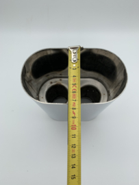 RVS rechthoek uitlaat sierstuk 13 X 7,5 cm