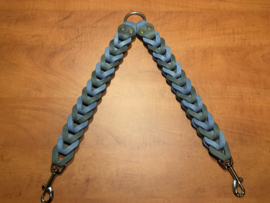 Leren duo honden riem Blue/grey