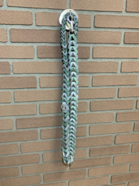 Lederen honden riem Stone/moss