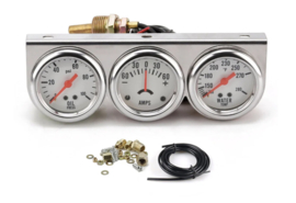 3 meter set oliedruk,temp,amps chroom analoog