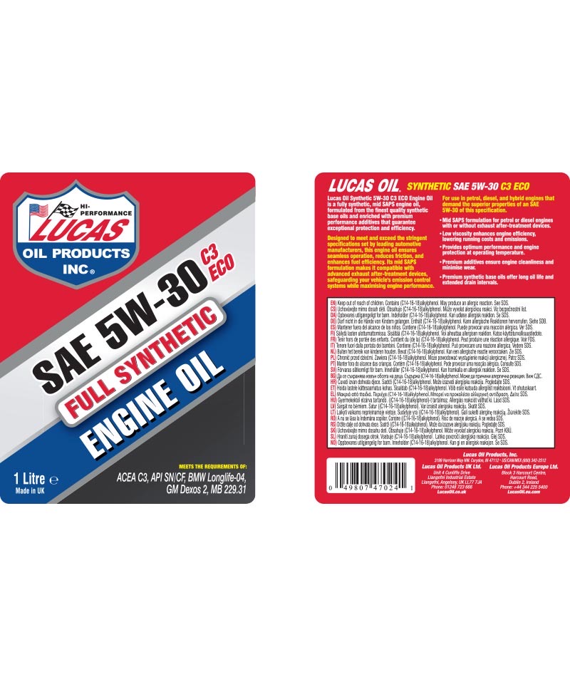 LUCAS OIL SYNTHETIC 5W-30 (5 liter)