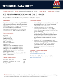 Performance Engine Oil C3 5w30. 1 en 5 liter