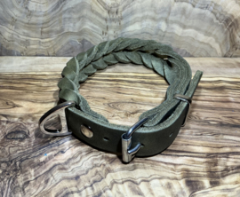 Hondenhalsband leer army green