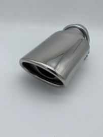 Rvs ovaal sierstuk met ingebouwde demping.max 45mm aansluiting