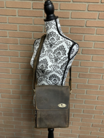 VINTAGE SCHOUDERTAS LEER/ CROSBODY BAG 100% leer