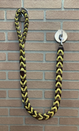 Lederen honden riem brown/yellow