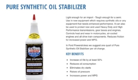 Lucas synthetic stabilizer. 1 liter verpakking