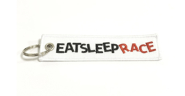 Eat sleep race sleutelhanger