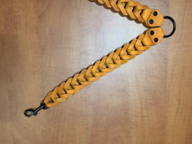 Leren duo honden riem Orange