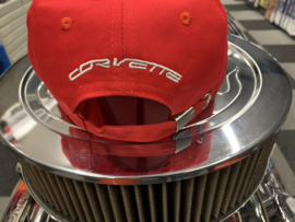 Baseball cap rood Corvette logo and american flag