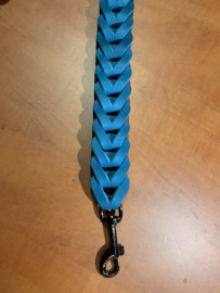 Leren duo honden riem Sea blue