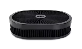 12 inch oval luchtfilter zwart/zwart