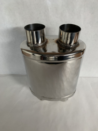 MAX Spiral Straight Flo Performance polished rvs uitlaat demper 2,5 inch