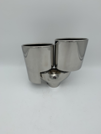 Uitlaat Sierstuk RVS Dubbel ovaal – 2 x 10,5 X 7,5 cm
