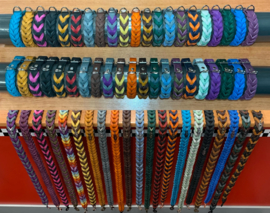 Leren duo honden riem berry