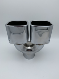 Uitlaat Sierstuk RVS Dubbel rechthoek – 2 x 100 X 86 mm