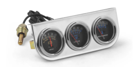 3 meter set oliedruk,temp,amps chroom/zwart analoog