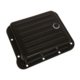 Transmission Pan, Stock, Steel, Case Fill, Black, Finned, Ford, C4
