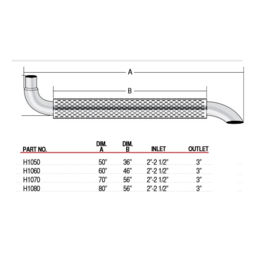 Side pipe PATRIOT H1070 SIDE EXHAUST 70" CHROME