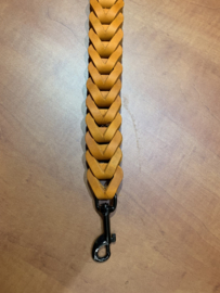 Leren duo honden riem Orange