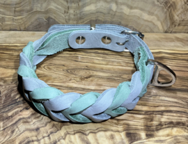 Hondenhalsband leer Stone/moss
