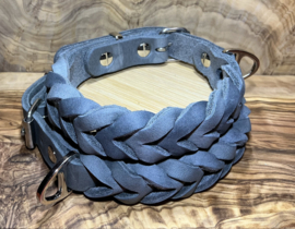 Hondenhalsband leer Grey