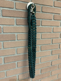 Lederen honden riem  green