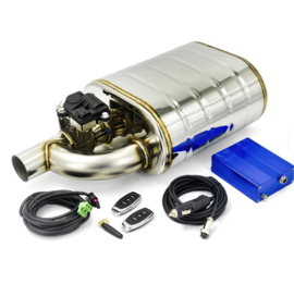 RVS Kleppen dempers set links + rechts met elektrische klep en besturing 2,5 inch