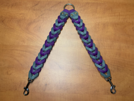 Leren duo honden riem Purple/grey