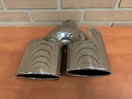 Uitlaat Sierstuk RVS Dubbel ovaal – 2 x 12 X 8 cm.