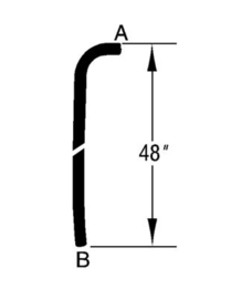 Kachel slang 90 graden hoek 48 inch lang