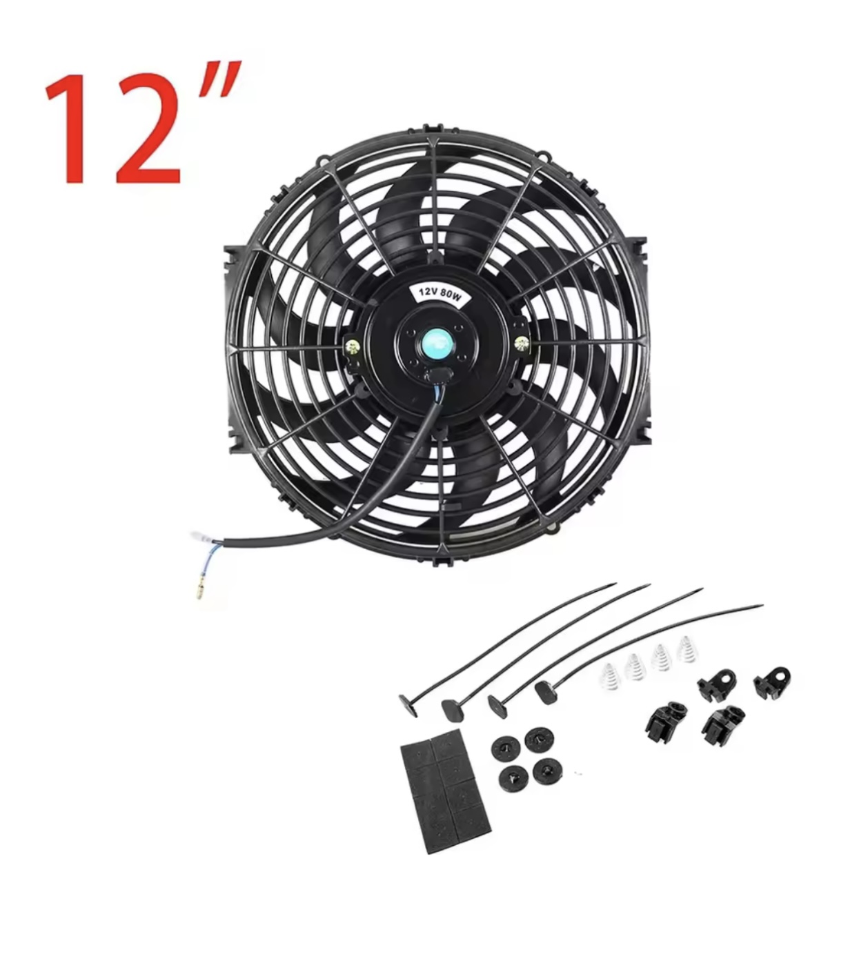 12 inch Universal 12V 80W Electronic Radiator Cooling Fan