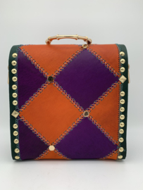 Handtas purple / orange classic green  schoudertas