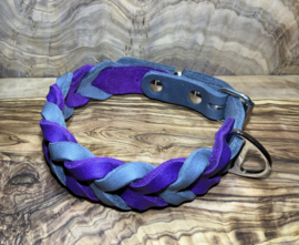 Hondenhalsband leer Purple/grey