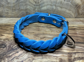 Hondenhalsband leer Sea blue