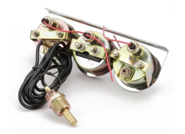3 meter set oliedruk,temp,amps chroom analoog