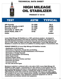 Lucas high mileage oil stabilizer 1 liter verpakking