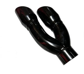2X 4inch uitgang - 2,5 inch ingang uitlaat sierstuk Zwart
