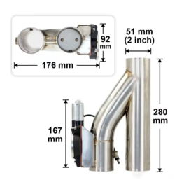 Dual RVS Uitlaat klep 2 inch met afstands bediening