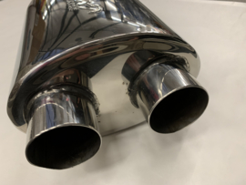 MAX Ultra Straight Flo Performance polished rvs uitlaat demper 2,5 inch