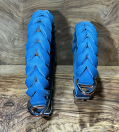 Hondenhalsband leer Sea blue