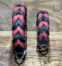 Hondenhalsband leer red/black