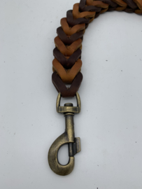 Lederen honden riem Cognac/brown