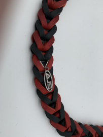 Lederen honden riem Red/black
