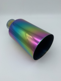 4 Inch rainbow RVS uitlaat sierstuk recht
