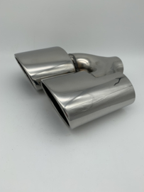 Uitlaat Sierstuk RVS Dubbel ovaal – 2 x 12 X 8 cm.