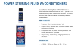Lucas power steering oil with conditioners. 473ml verpakking