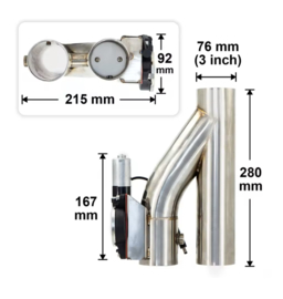 RVS Uitlaat klep 3inch met afstands bediening
