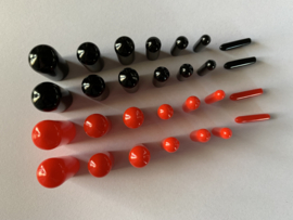 Afstop plugs vacuum zwart/rood