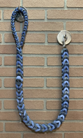 Lederen honden riem Blue/grey